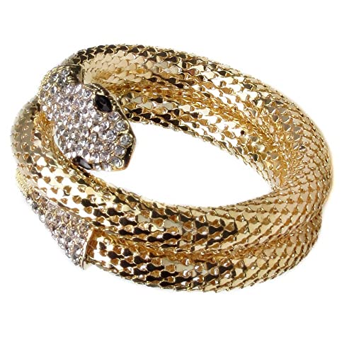 LOOM TREE Ladys Vintage Retro Punk Crystal Chunky Curved Stretch Snake Nightclub Gold| Fashion Jewelry | Bracelets For Unisex Adult (B09ZTTC1SC) Amazon Price History, Amazon Price Tracker
