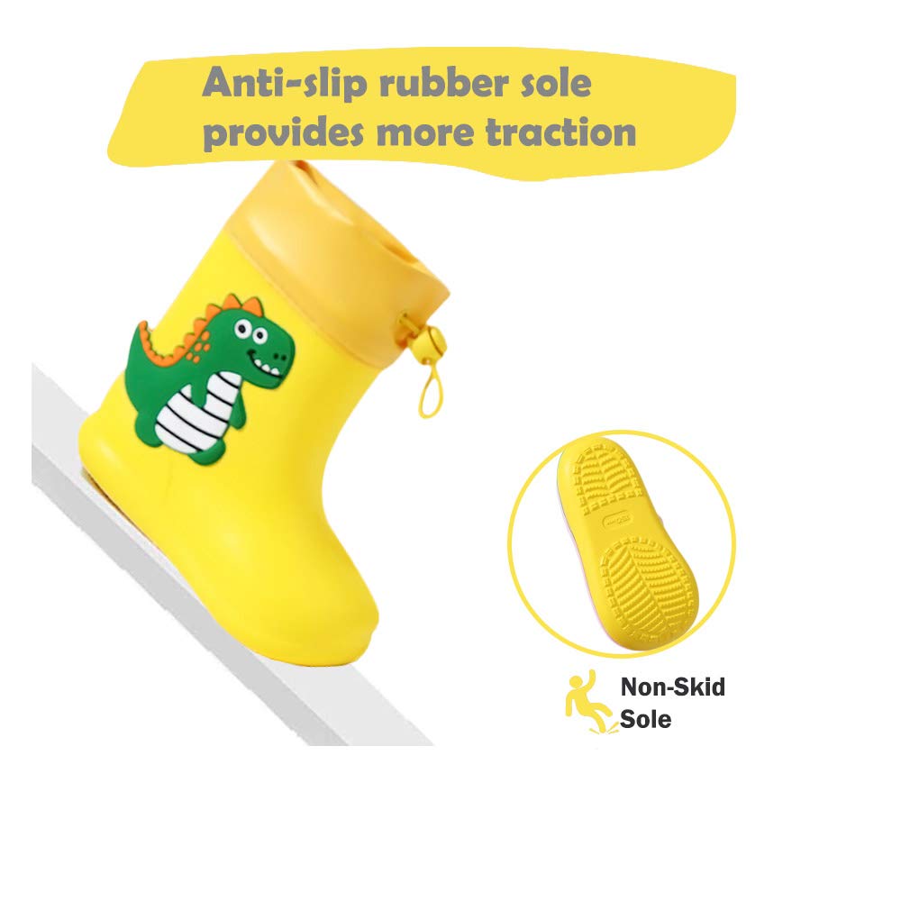 Stivali Bambino e Bambina Ragazzo e Ragazza in Eva Stivali da Pioggia Dinosauro Unisex Antiscivolo Impermeabili…