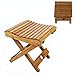Tabouret pliant en bambou, banc pliable en bambou respectueux de l'environnement avec siège incurvé et conception à lattes pour douche, jambe rasage et repose-pieds, tabouret de camp ( Size : Large )