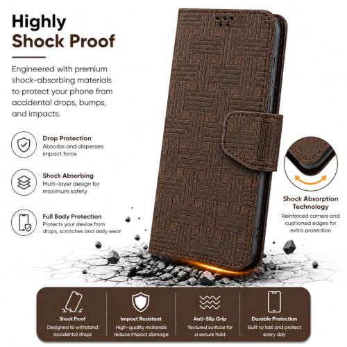 Image of SBMS Flip Cover for Oppo K13 5G Back Cover Case with Magnatic Closure | Inbuilt Stand | Card & Money Pocket (MatBrown)