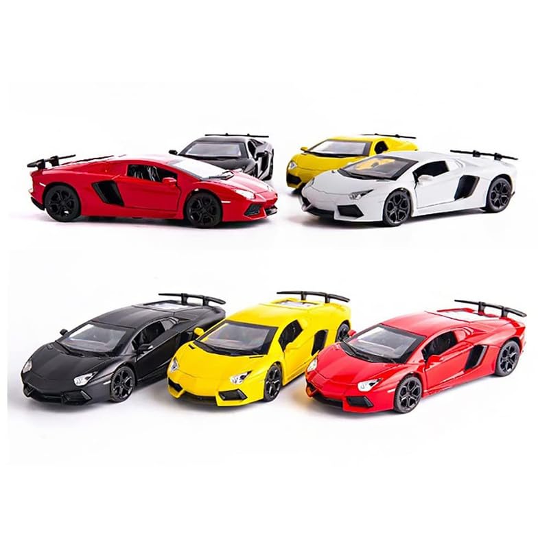 Image of Kids Model 1:32 LP750 Die Cast Metal Car Pull Back Action Opening Doors with Realistic Engine Sound Lights Toy Car Gift for Boys - White