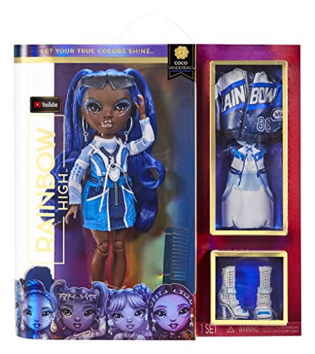 Rainbow High - COCO VANDERBALT - Cobalt Blue Fashion Doll Includes 2 Mix & Match Designer Outfits with Accessories - For Kids 6-12 Years Old and Collectors