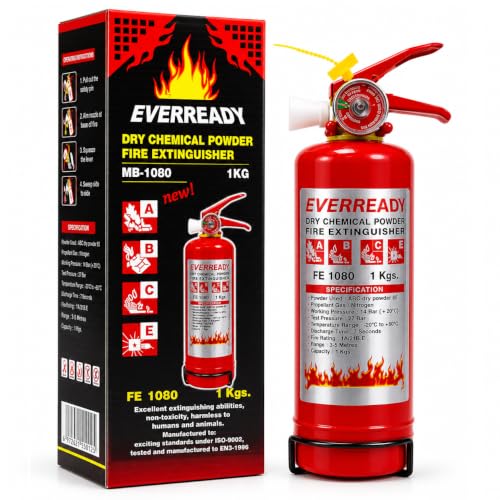 ABC Dry Powder ABC Fire Extinguisher 1KG Portable Stored Pressure Fire Extinguisher for Home Car Kitchen & Office (1kg Pack of 1)