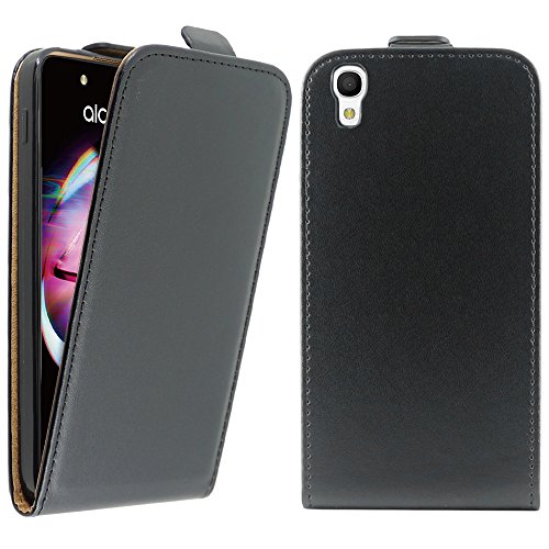 ebestStar   Funda Compatible con Alcatel Idol 4 (5.2) Carcasa Ventana Vista Cover Cuero PU, Funda Libro Billetera, Negro [Aparato: 147 x 72.5 x 7.1mm, 5.2'']