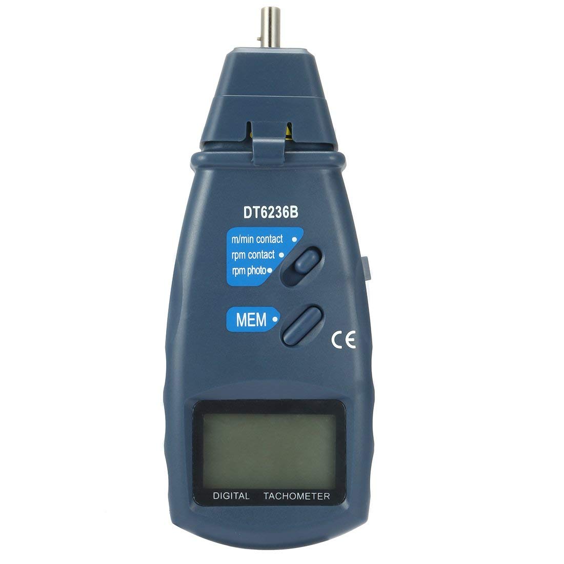 Tacómetro digital 2 en 1 con/sin contacto DT-6236B rpm 2,5 a 9.999 rpm ruedas medición velocidad lineal rotación