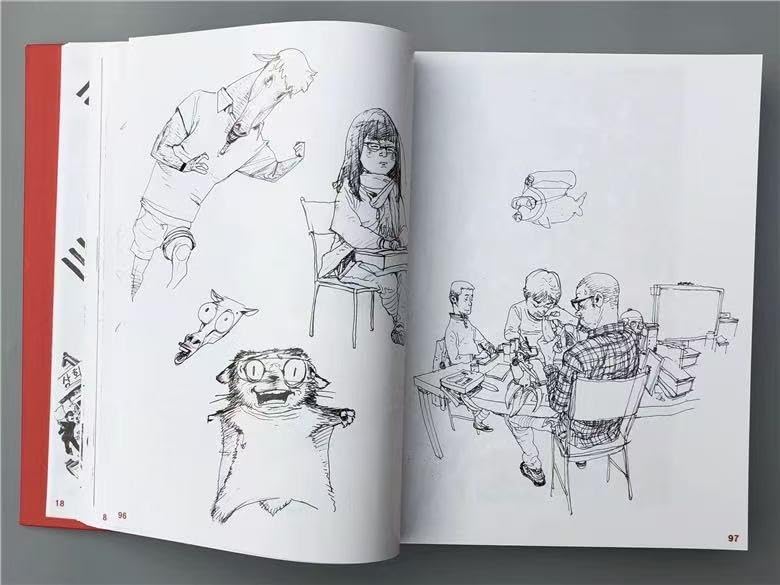 Ogólny 536 stron kim jung 2013 zbiór szkiców szkicownik komiks magazyn książka sztuki twarda okładka szkicownik rysunek rękopis