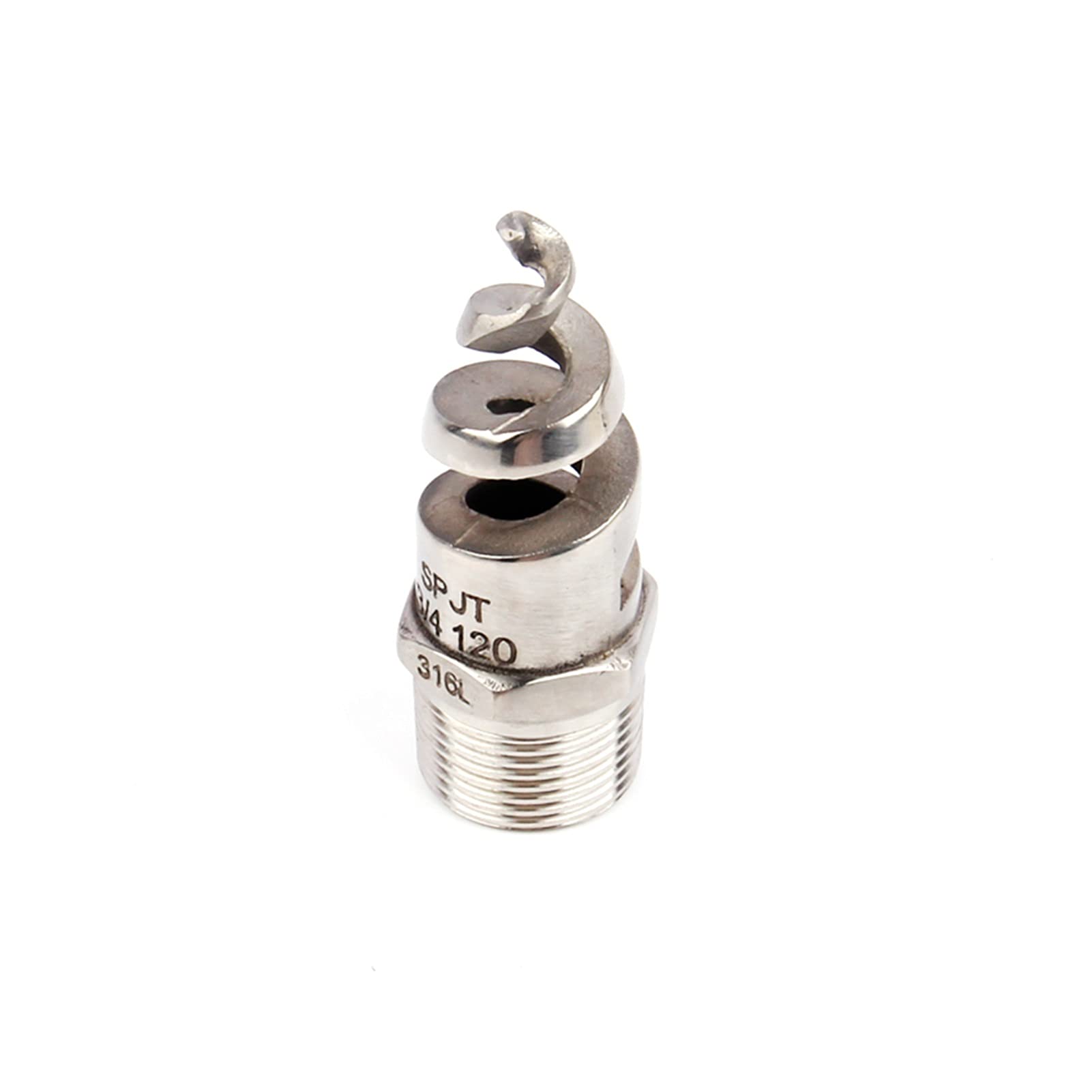 Raccordi per tubi irrigazione con irrigazione con 1 Ugello a spirale in acciaio inox 1/4, 3/8, 1/2, 3/4, 1 pollice Ugello di atomizzazione del filo esterno, ugello del metallo del tubo del giardino