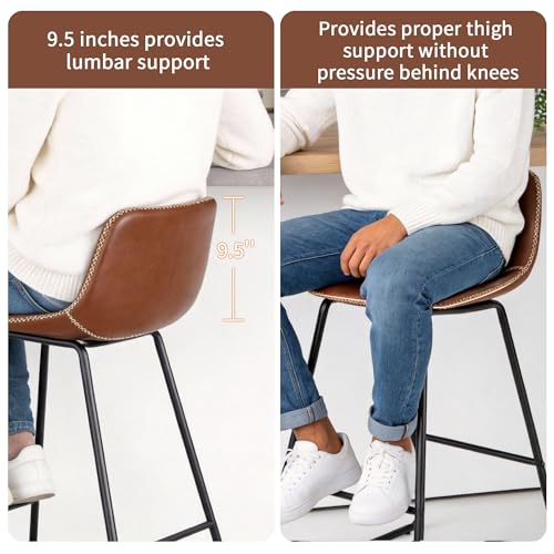 Image of 30 Inch Bar Stools Set of 3 with Ergonomic Back & Durable Stable Legs