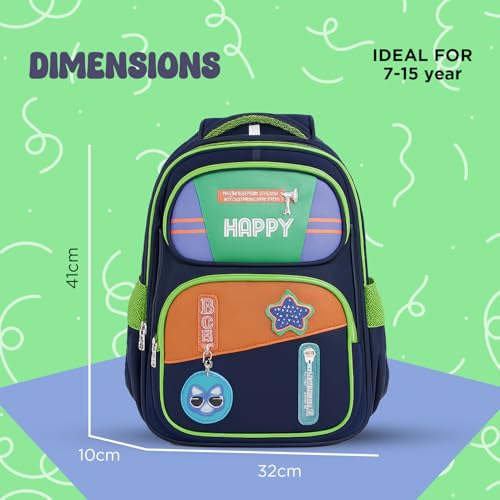 Image of School Bag for Kids Boys & Girls 5-10 Years - Cute Cartoon Dinosaur Backpack Large Capacity Waterproof School Bag with Bottle Pocket Multi-Compartment Lightweight Bag for Nursery & Primary