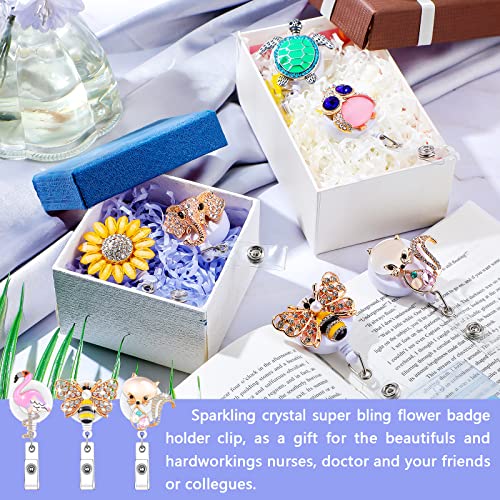 Teling TELING- RHINESTONE BADGE-48 10 Pcs Retractable Nursing Badge Holder With Clip Rhinestone Badge Reels Animal Butterfly Nurse Card Name Badge Holders Bling Badge Reel thumb #6