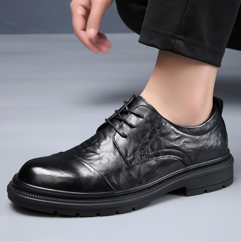 Men's Business Casual Oxford Shoes Derby Lace-Up Patent Leather Dress Tuxedo Classic Comfort Brogue Shoes2