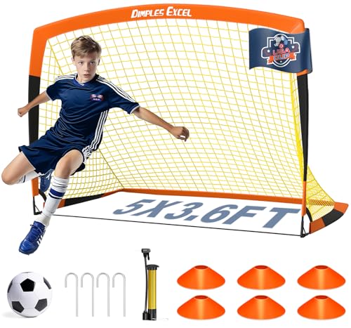 Dimples Excel Soccer Goals for Backyard – 7x5, 5x3.6, 4x3, 3x2.2 ft