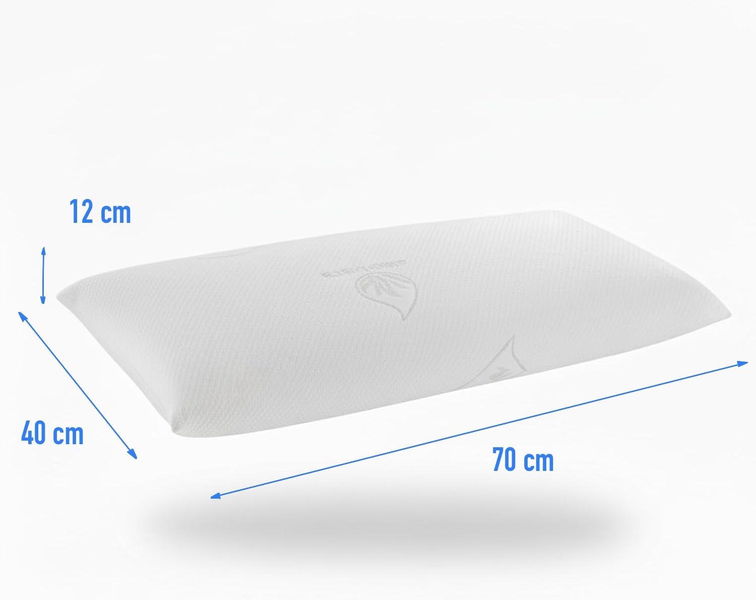 Almohada Viscoelástica con Núcleo Compacto Memory Foam, Firmeza Media, Tejido Aloe Vera, Ergonómica y Antiácaros, Desenfundable con Funda Lavable a 40 °C (Pack 2 70x40cm)