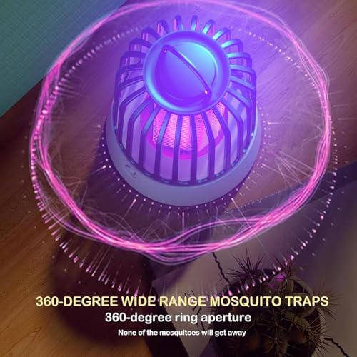 Image of Mosquito Zapper Indoor & Outdoor, 2-in-1 Rechargeable Electric Bug Zapper with USB Charging, High Efficiency 365nm UV Light Fly Trap for Bedroom, Kitchen, Living Room, Garden, Party, Grey