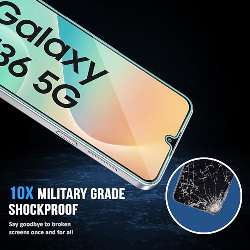 Image of FIRST MART Tempered Glass Screen Protector for Samsung Galaxy M36 / Samsung F36 - Full-Glue Screen Guard, 3D Edge to Edge, HD Clear, Bubble-Free, Case-Friendly, Black, Pack of 2