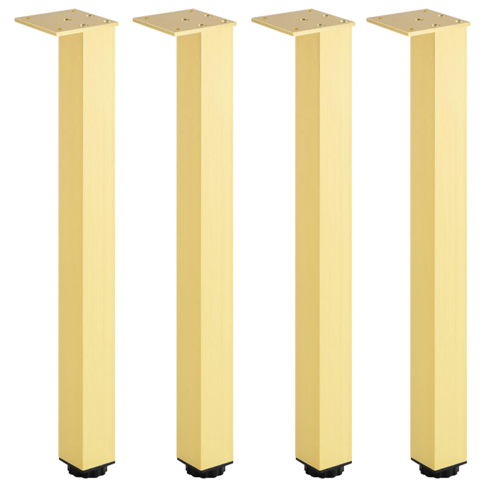 Generico Gambe per Mobili in Oro Set di 4 Piedini da Cucina Quadrati Regolabili in Altezza: 6-40 cm Gambe per Divani in Lega di Alluminio Gambe per Tavoli - 35 cm/13,8 Pollici