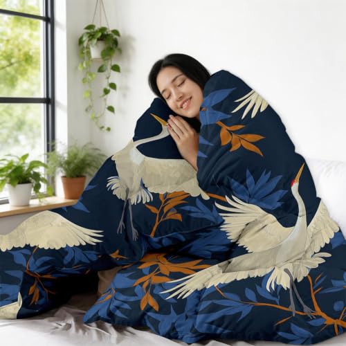 Couette 4 saisons mitternachtsblau 200x200 cm réversible avec 2 taies d'oreiller