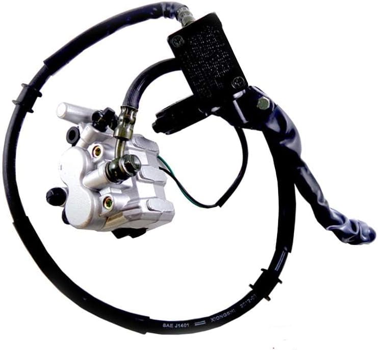 Front Hand Hydraulic Disc Brake Master Cylinder Caliper Assembly with New Brake Pads for 50cc 110cc 150cc 250cc GY6 Scooter Moped