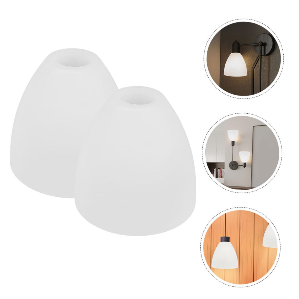 NUOBESTY 2 Pezzi Paralume in Vetro Bianco Opaco Lampada Paralumi Decorativi per Lampade e Lampadari Casa Moderno e Retrò