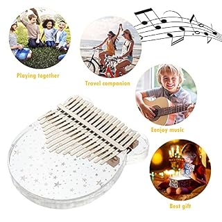 BIENKA 1pc Kalimba Pouce Piano 17 Touches Arc-en-Ciel en Forme d'ours en Acrylique Transparent Doigt Piano Instrument de… – Image 4