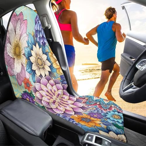 Image of Capybara Car Seat Towel Cover Fashion Auto Interior Waterproof Soft Auto Seat Covers Anti-Slip Vehicle Seat Protector Universal Size Fit for Most Cars SUVs Trucks Vans