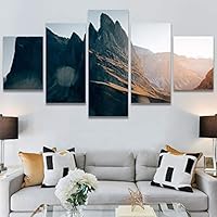 SIGNWIN 5 Panel Canvas Wall Art Mountainscape for Home Decorations Ready to Hang - 60