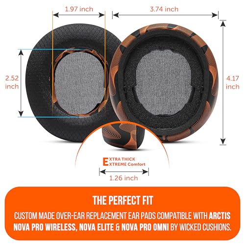 Image of WC Freeze Nova Pro Wireless - Cooling Gel Earpads for Arctis Nova Pro Wireless, Nova Elite & Nova Pro Omni (Doesn't Fit Other Models), by Wicked Cushions, Extra Thick & Comfortable | Kinetic Wave