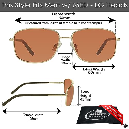 Image of proSPORT Blue Light Blocking Sunglasses - HD Copper Amber Metal Aviator Reduce Eye Strain Better Sleep