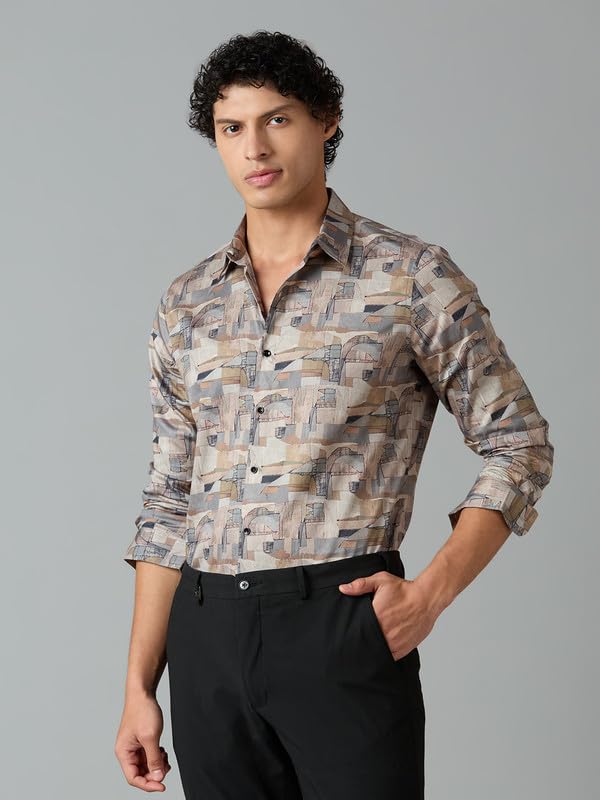 Image of MARK & ALBERT Men's Slim Fit Cotton Formal Shirt