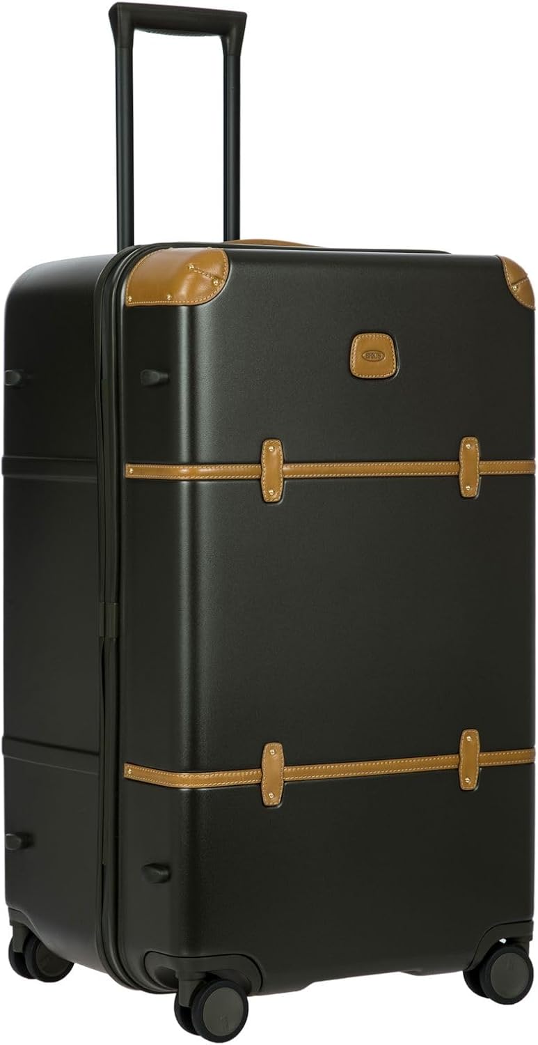 Bric's Bellagio 2.0 Spinner Suitcase - Luxury Hardshell Luggage with Large Wheels, Telescopic Handle, Leather Detailing - Rolling Suitcase for Refined Travel - 31 inch, Olive - Image 2