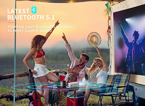Mini Projector With 5G Wifi And Bluetooth, Alvar 15000L 450 Ansi Native 1080P Portable Projector 4K Support, Outdoor Movie Projector With 120" Screen & 400" Display Compatible W/Tv Stick/Hdmi/Usb/Ps5 #TOP1