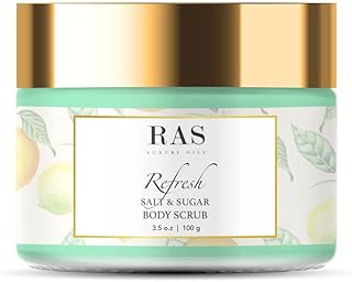 RAS Luxury Oils Refresh Hydrating Body Scrub, Exfoliates &amp; Reduces Tan; Wild Sage &amp; Sea Salt; Sugar &amp; Salt Body Scrub; For...