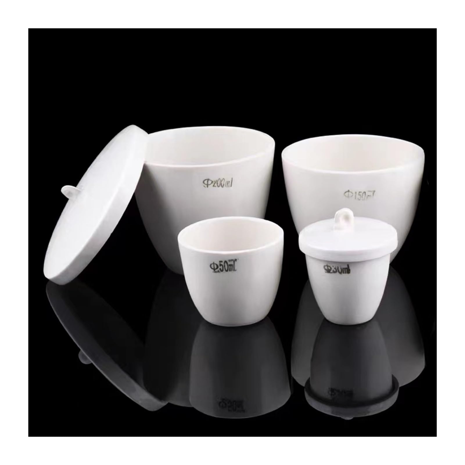 Crogiolo in ceramica resistente alle alte temperature da 5 pezzi/lotto con crogiolo in porcellana da laboratorio con coperchio(100ml)