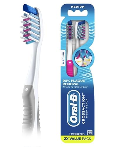 Oral-B Cepillo de dientes manual CrossAction Deep Reach mediano 2 unidades