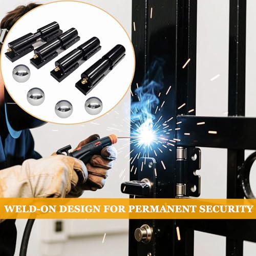 GINXFIT 4-Pack Weld On Barrel Gate Hinge, 5" Detachable Gate Door Hinges, 500lb Load Capacity, with 4/8" Bearing Ball for Heavy-Duty Steel Fence, Trailer Ramp Gate, Workshop by GINXFIT - Image 7