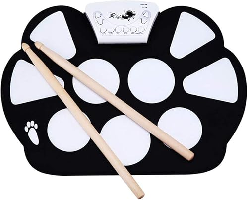 camonity portátil electrónico Enrolle Drum Pad Kit Silicio Plegable con Stick