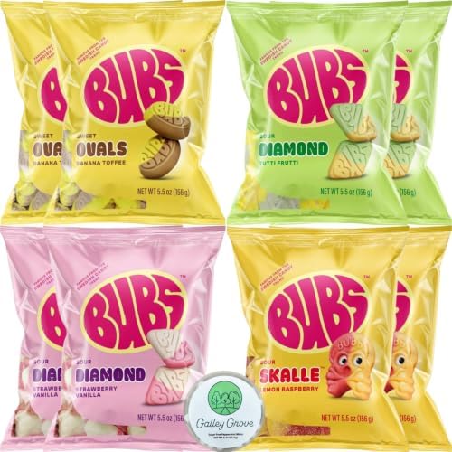 BUBS Swedish Candy Variety, (8) 156g Bags, 2.75 lb Total
