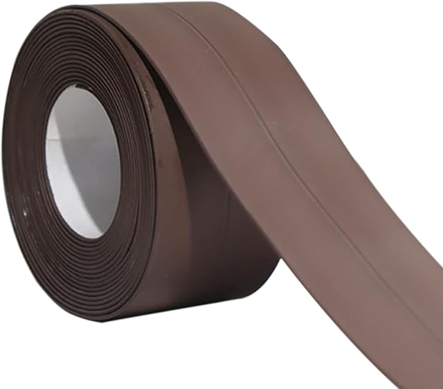 Brown Caulk Strip PE Flexible Self Adhesive Tape Waterproof Sealing Tape Sealant Strip for Kitchen, Bathroom, Bathtub, Toilet, Wall Floor (129 x 1.5in)