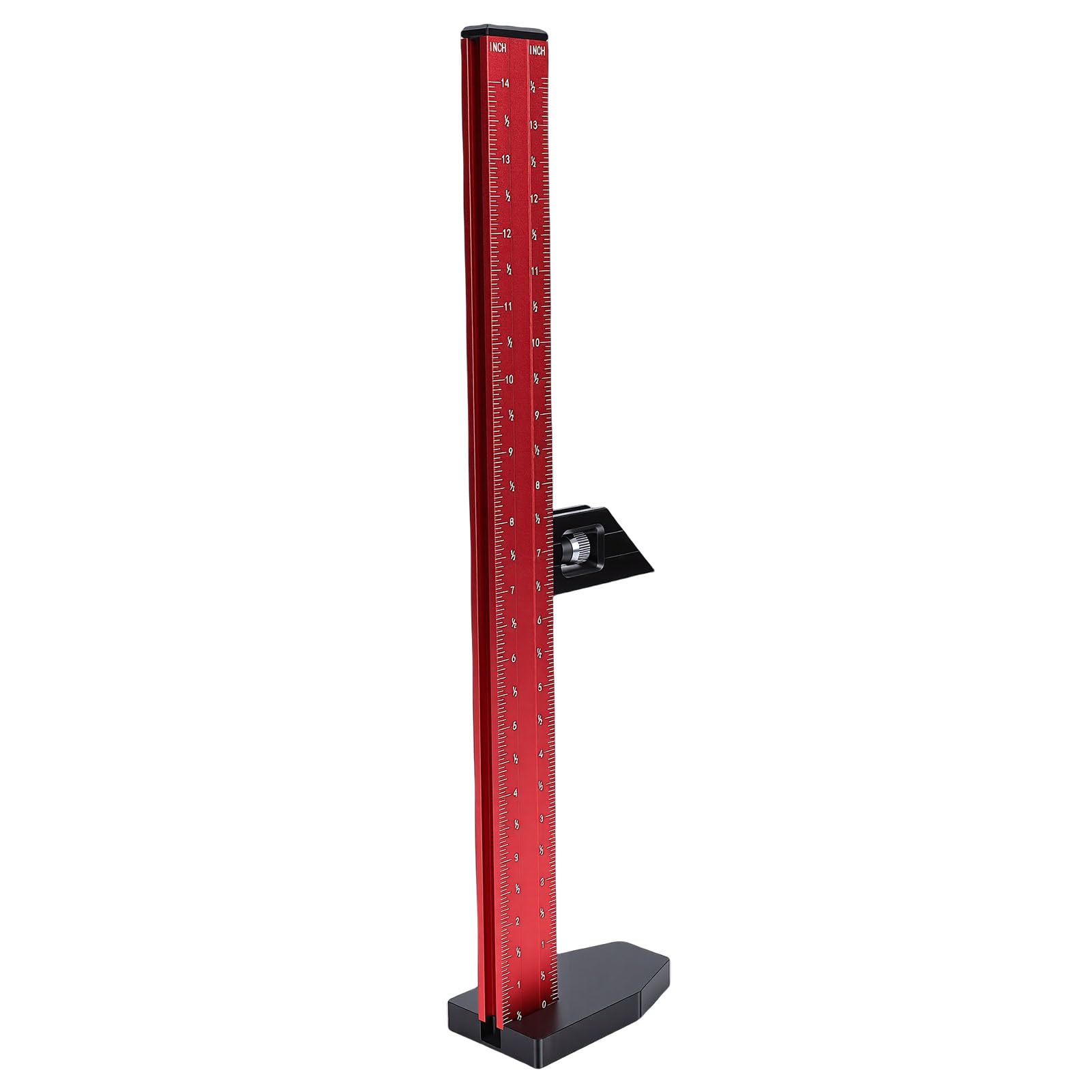 Mesure de la profondeur de lame de scie avec la jauge de hauteur en aluminium