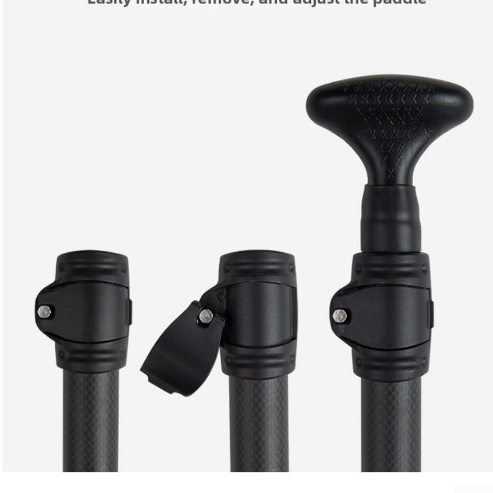 Remo de semicarbono, fibra de carbono ligera para remo de kayak, ajustable 130-165 cm para niños menores de 1,55 m, agarre ergonómico para surf y deportes acuáticos