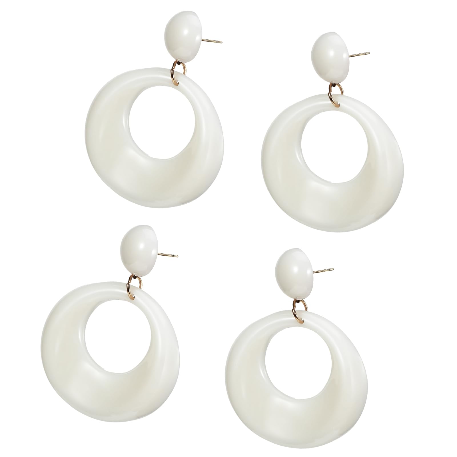 Hicarer 6 Paia Orecchini A Cerchio Neon – Accessorio Anni ’80 Per Feste A Tema, Halloween E Costume (Colori Assortiti)