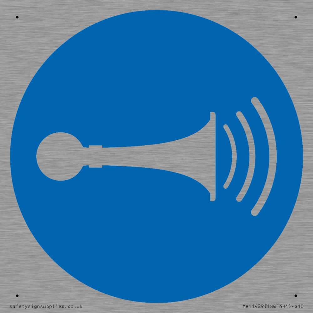Mandatory: Sound horn Sign - 100x100mm - S10