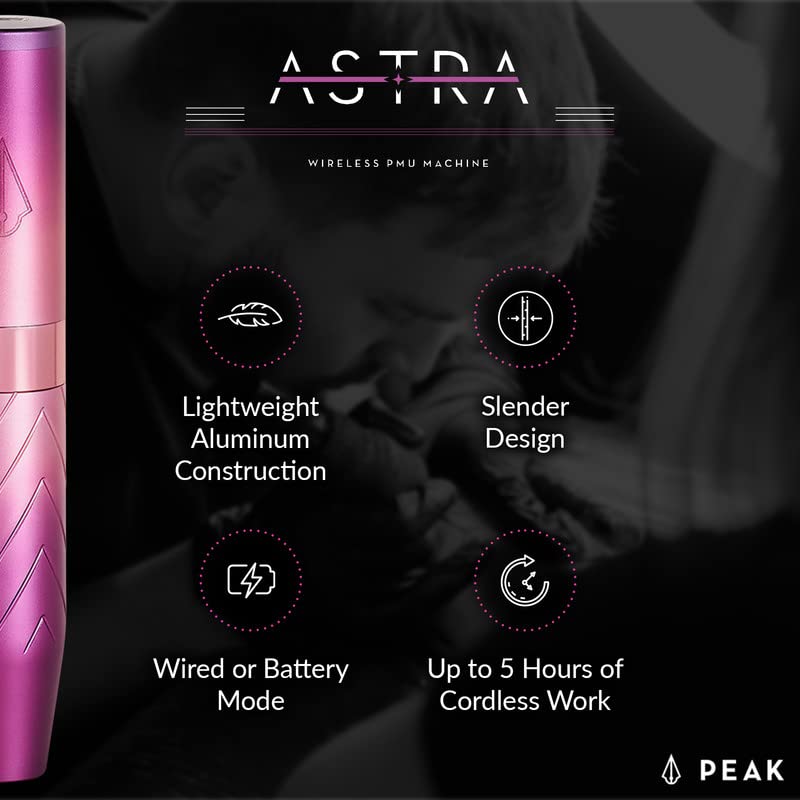 Miniatura 4 de Peak Astra - Bolígrafo para tatuaje, equipo ligero profesional para tatuajes, trazo ajustable, estilo giratorio, suministros de tatuaje profesional