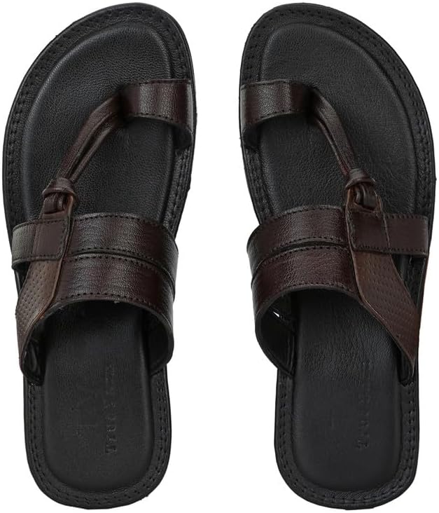 TrueYarn Genuine Leather Kolhapuri Chappals for Men | Men's Kolhapuri Slippers | Thong Sandals for Men | Leather Slippers for Men | Stylish & Comfortable
