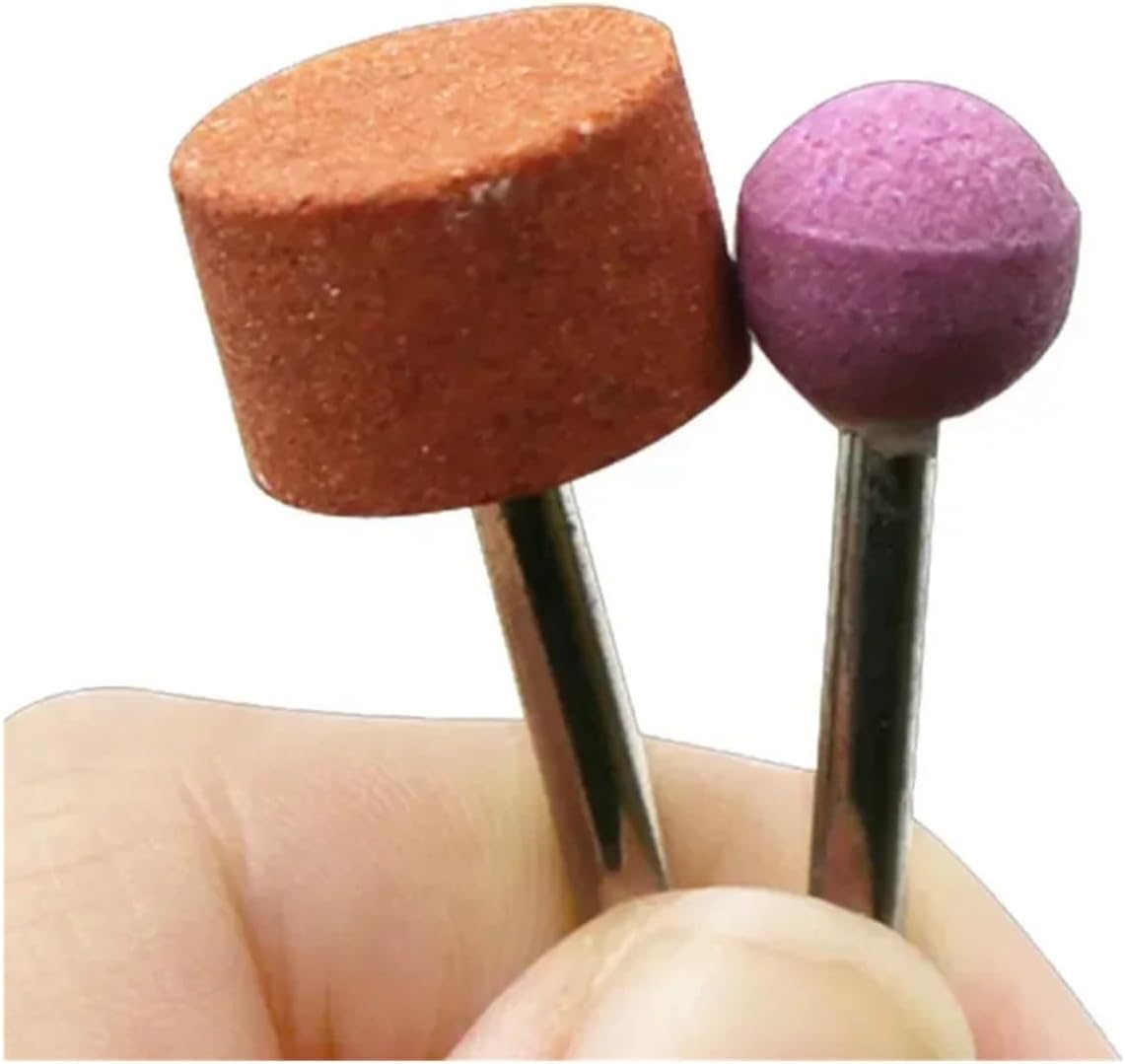 CAARLA Grinding Head 7PCS 3mm Shaft Mounted Ceramic Grinding Head Polishing Abrasive Tool Grinding Head Stone Wheel Rotary Tools Parts