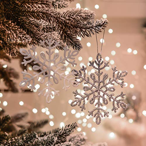 Valery Madelyn 50Ct Frozen Winter Silver And White Christmas Ball Ornaments, Shatterproof Christmas Tree Ornaments Value Pack For Xmas Decoration #TOP1