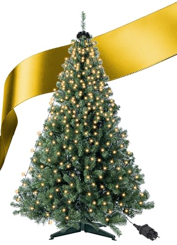 Menz Künstlicher Weihnachtsbaum 180 cm mit LED-Lichterkette, Dichte...