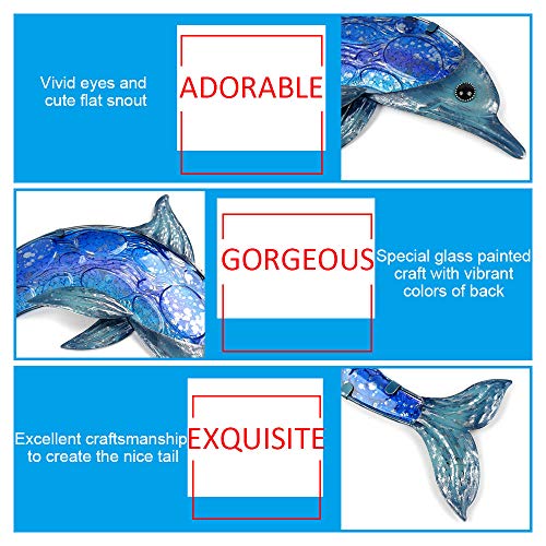 Liffy Metal Dolphin Wall Decor - Metal Fish Wall Art - Dolphin Metal Wall Art Sculpture - Ocean Wall Decor For Outdoor Pool Or Bathroom, Dolphin Gift Idea #TOP1