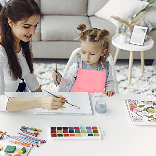 Imerago 15 Pcs Kids Aprons With Pockets Adjustable Chef Painting Aprons Bulk For Girls Boys Aged 6-13 Cooking Baking Crafting Multicolor #TOP4