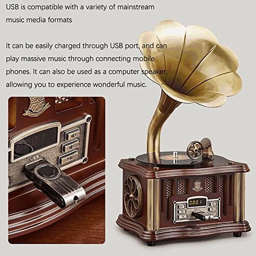 Tout Alliage Mini Phonographe Creative Bluetooth Audio Rétro Phonographe Mini Phonographe,Bronze - Les Beatles, Paul McCartney, John Lennon, RIngo Starr, George Harrison Tout Alliage Mini Phonographe Creative Bluetooth Audio Rétro Phonographe Mini Phonographe,Bronze – Image 3